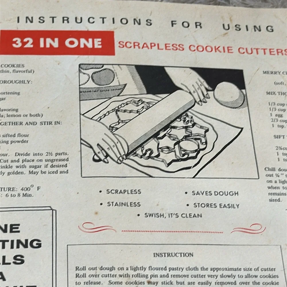 Vintage Scrapless Cookie Cutters‎ 32 In One NOS Party Design Stainless